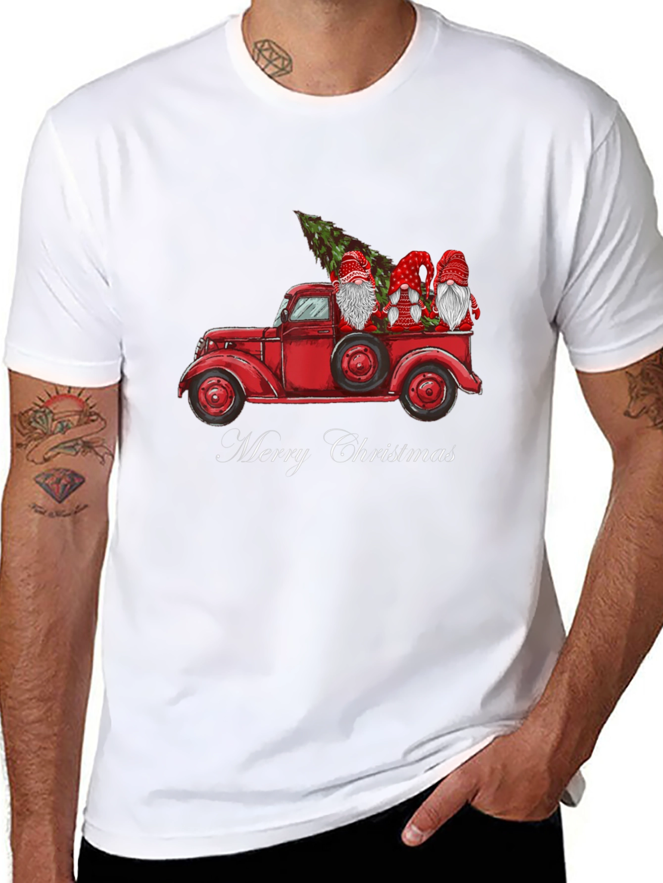 Merry Christmas Gnome Truck Tee