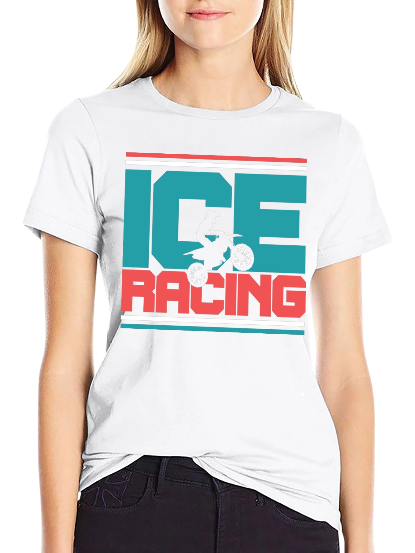 Ice Racing Graphic T-Shirt - Motorcross Design