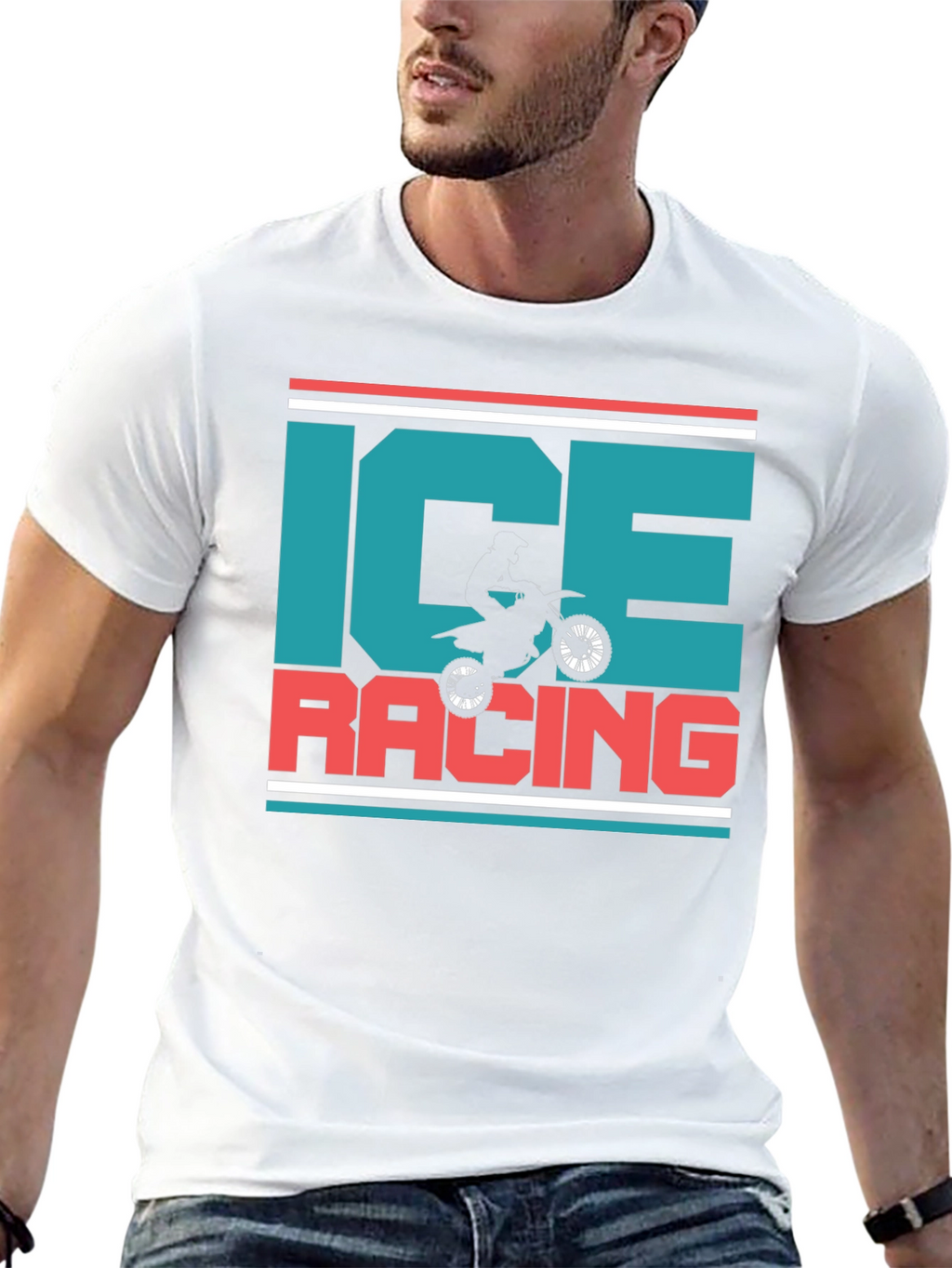 Ice Racing Graphic T-Shirt - Motorcross Design