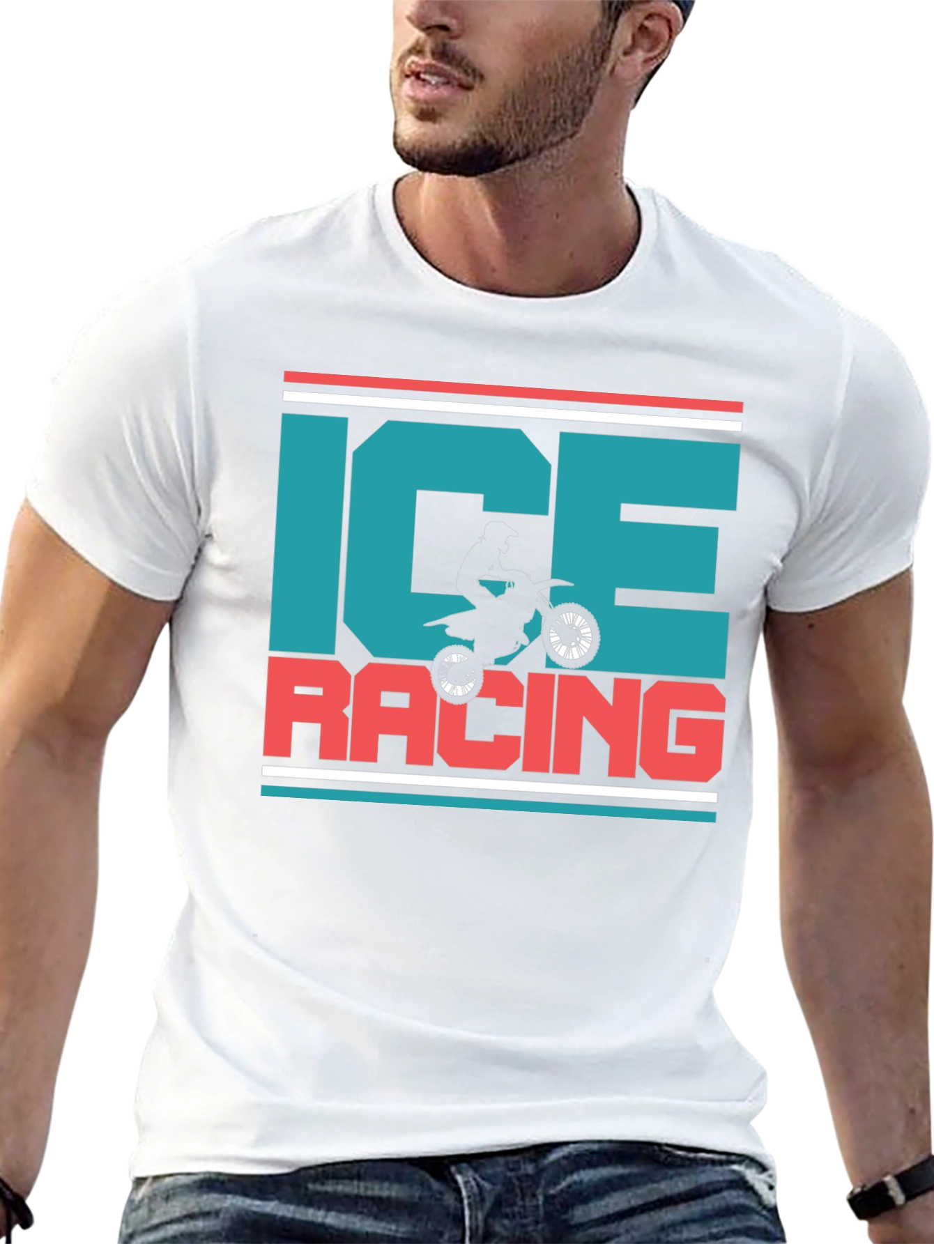 Ice Racing Graphic T-Shirt - Motorcross Design
