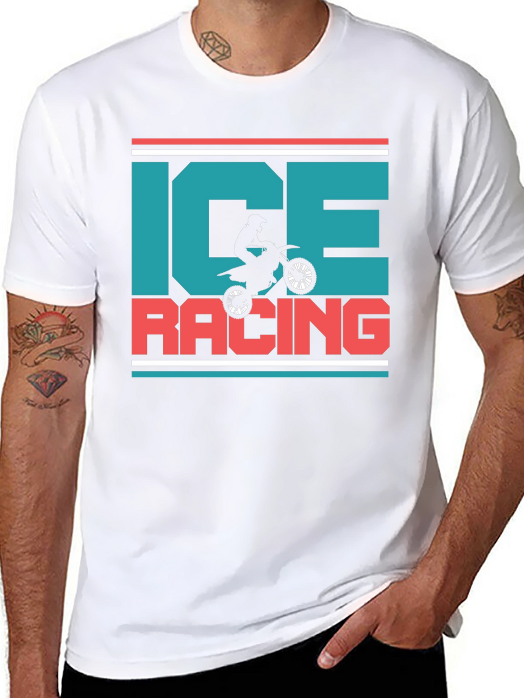 Ice Racing Graphic T-Shirt - Motorcross Design