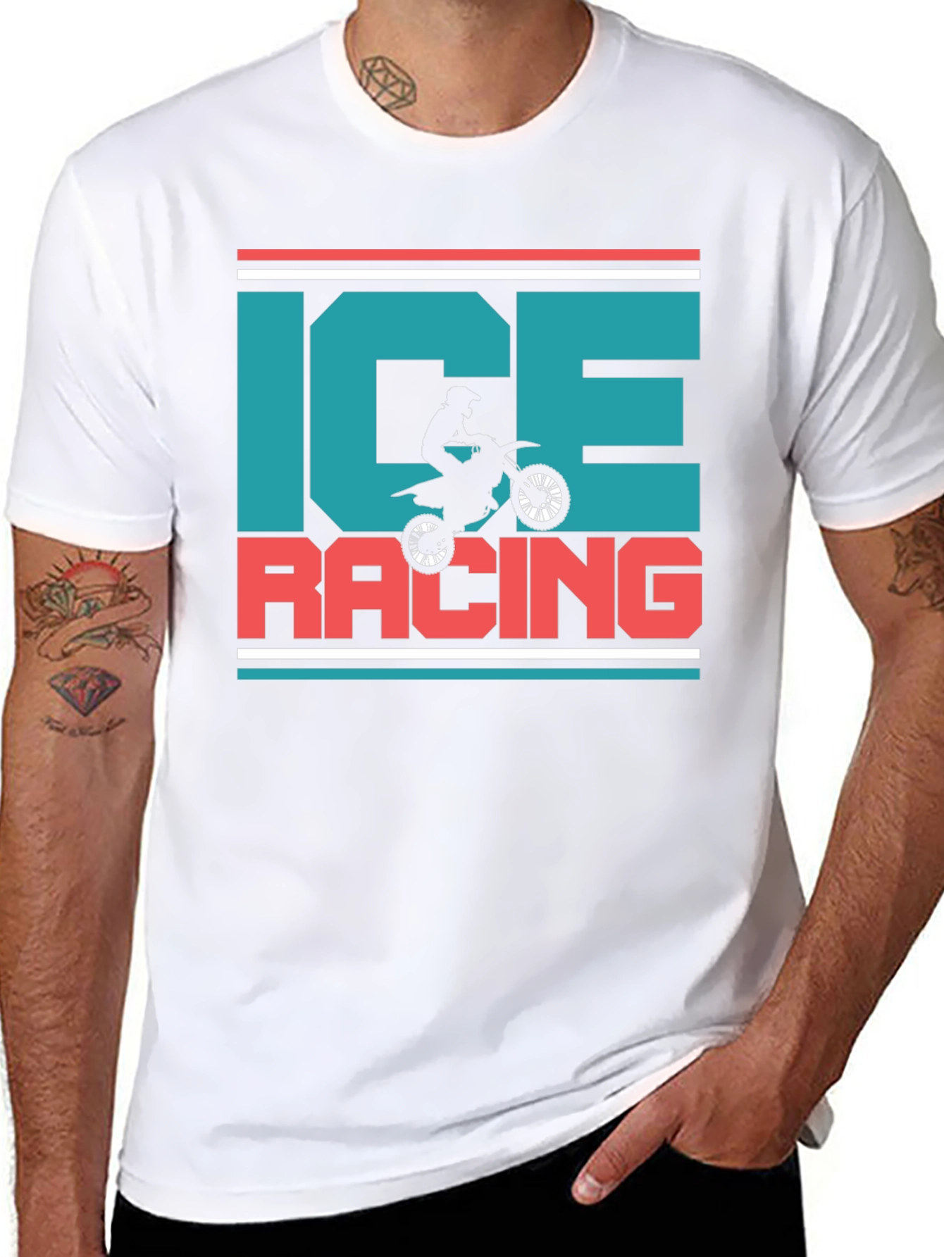 Ice Racing Graphic T-Shirt - Motorcross Design