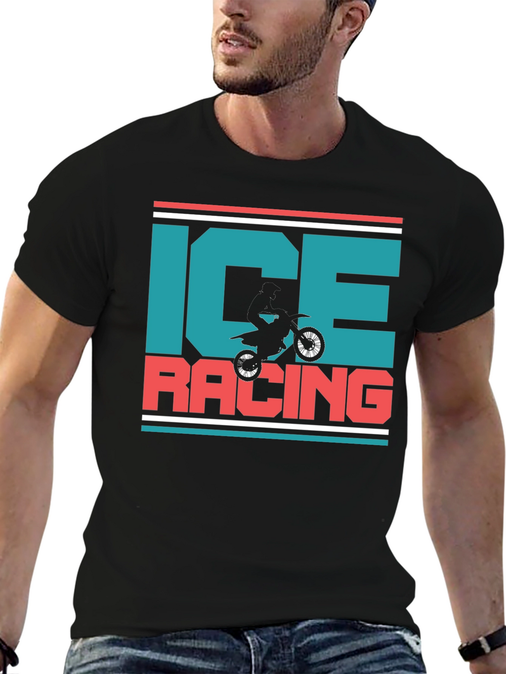Ice Racing Graphic T-Shirt - Motorcross Design
