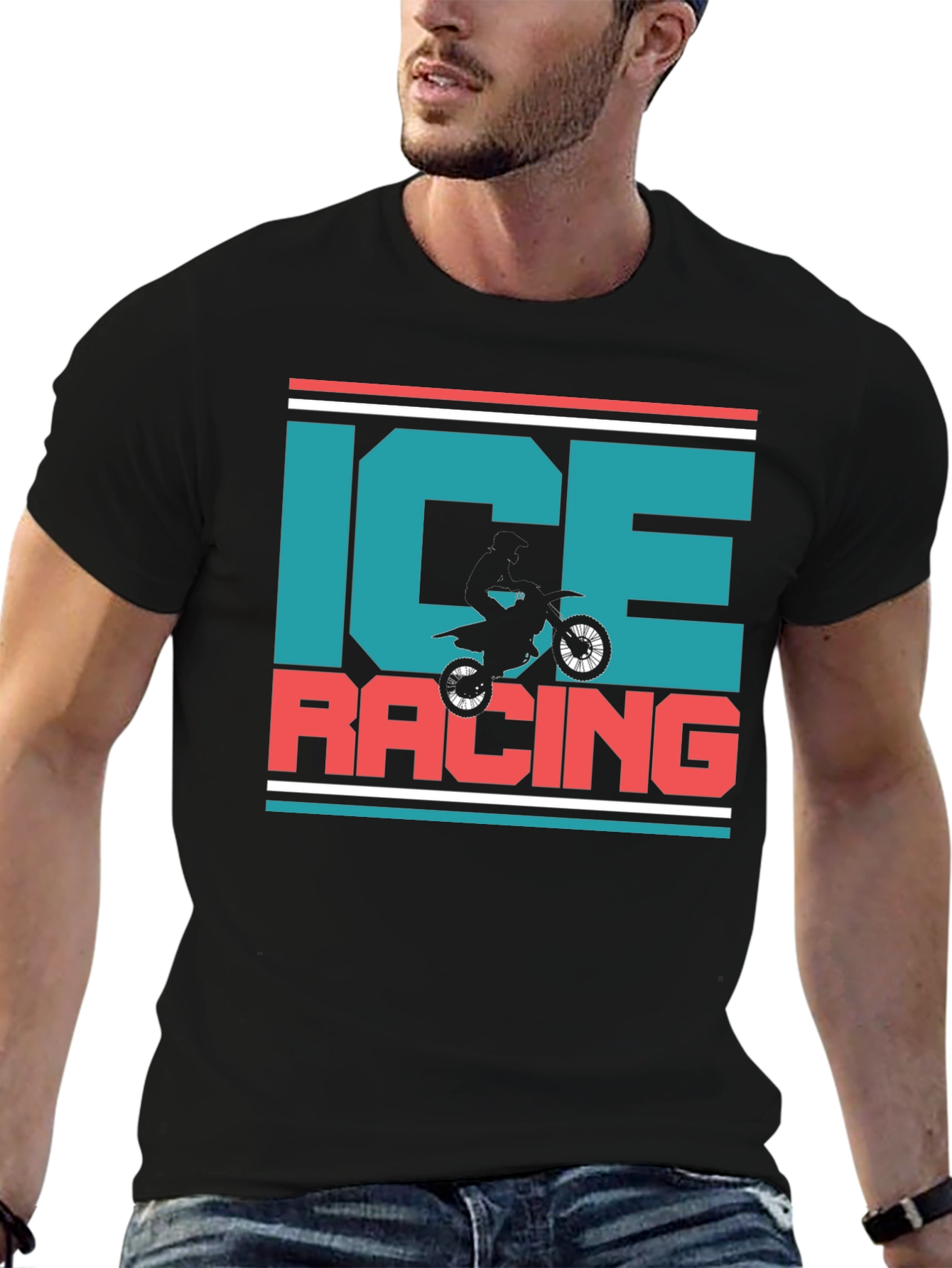 Ice Racing Graphic T-Shirt - Motorcross Design