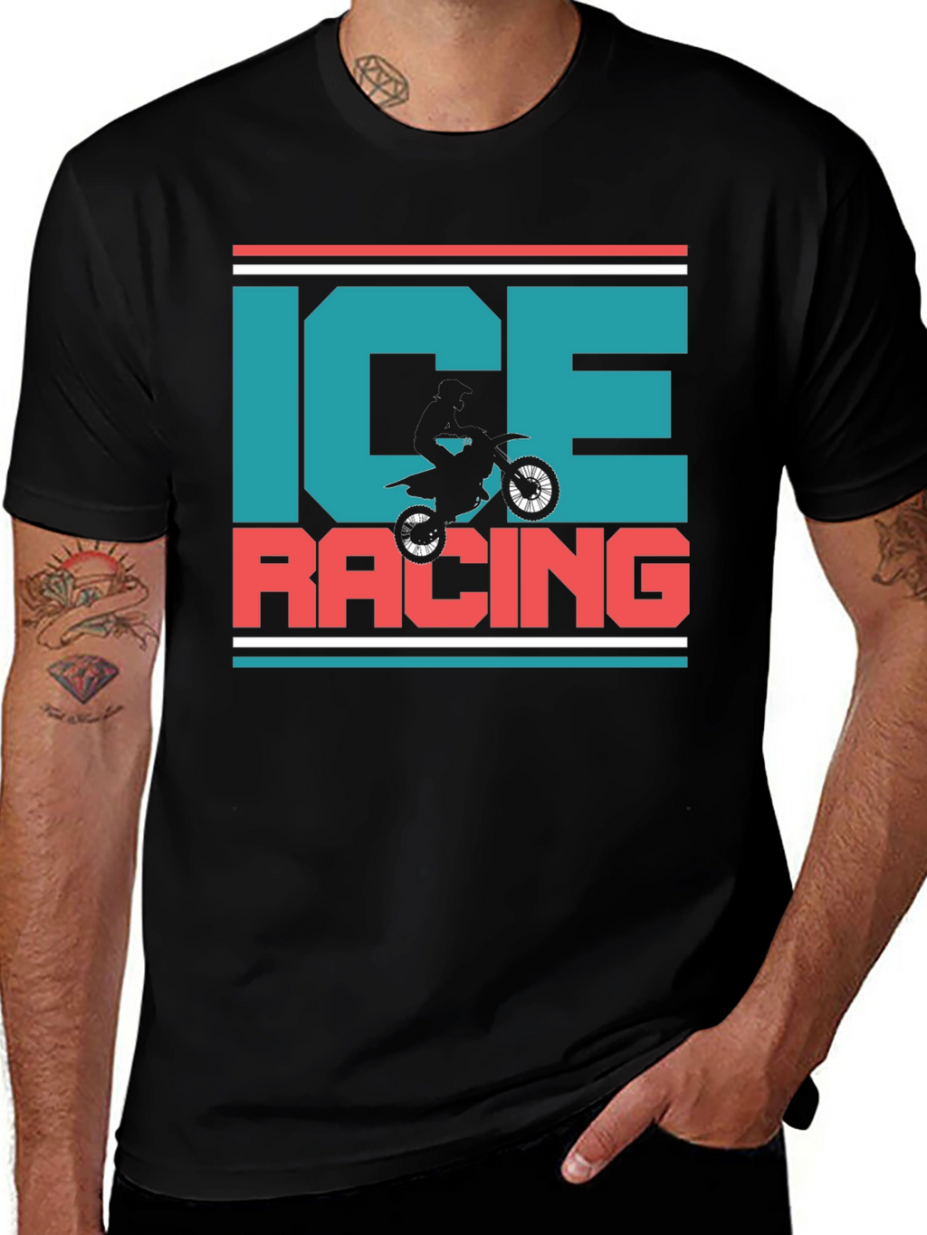 Ice Racing Graphic T-Shirt - Motorcross Design