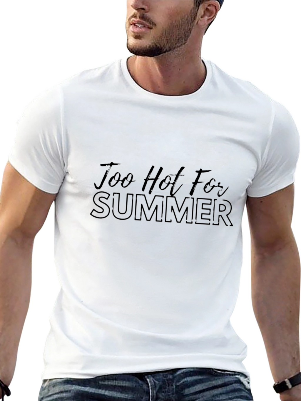 Too Hot for Summer Black Graphic Tee