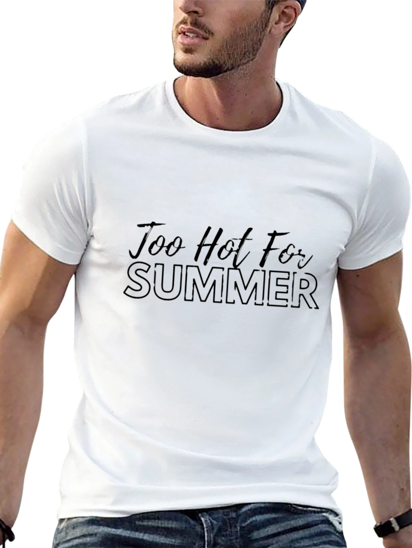 Too Hot for Summer Black Graphic Tee