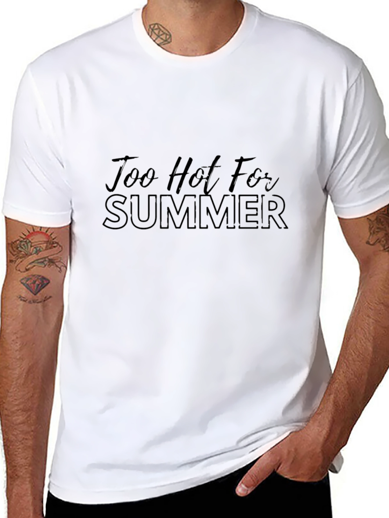 Too Hot for Summer Black Graphic Tee