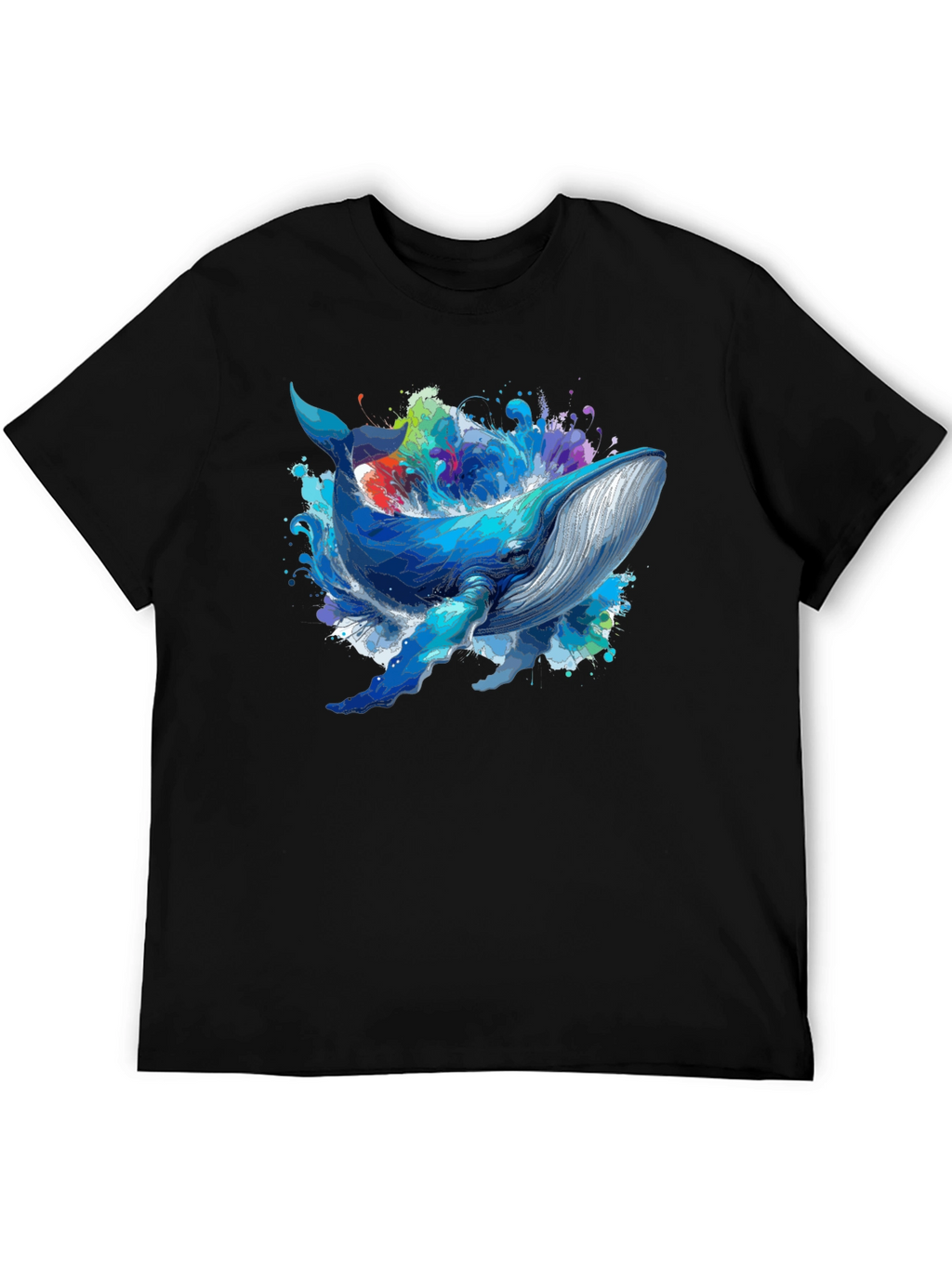 Whale Graphic Tee - Black Unisex T-Shirt