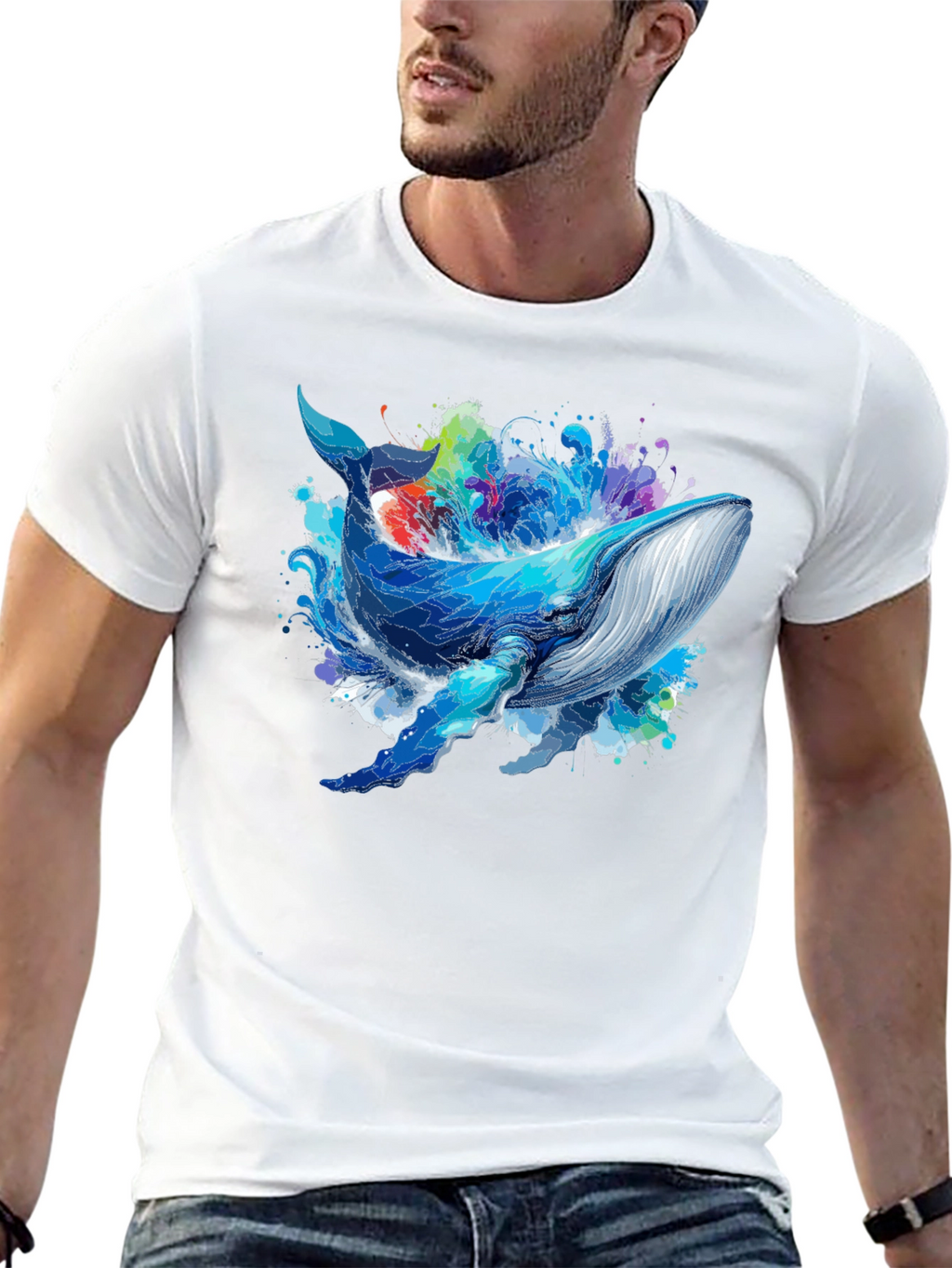 Whale Graphic Tee - Black Unisex T-Shirt