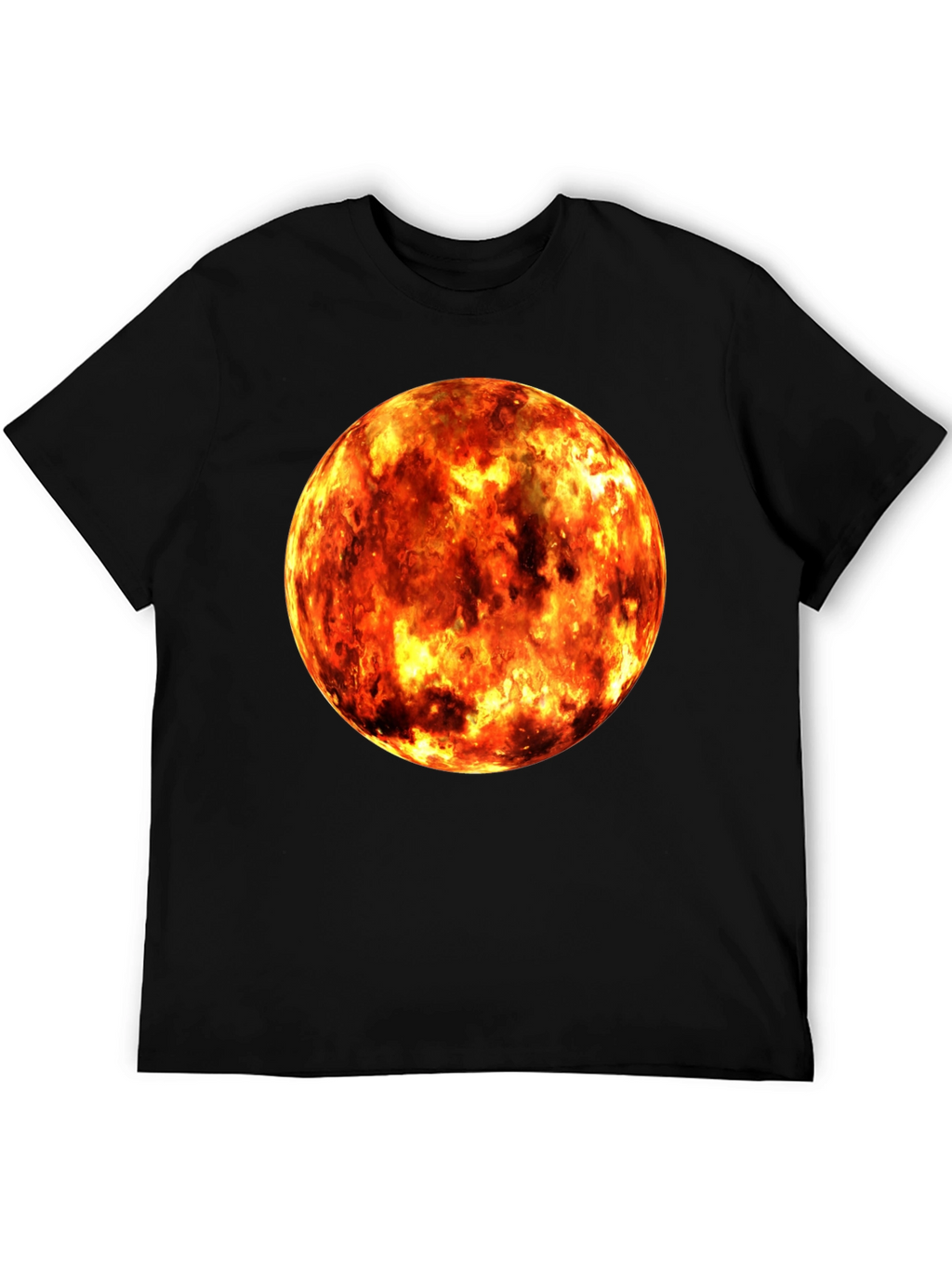 Fiery Planet Graphic Black T-Shirt