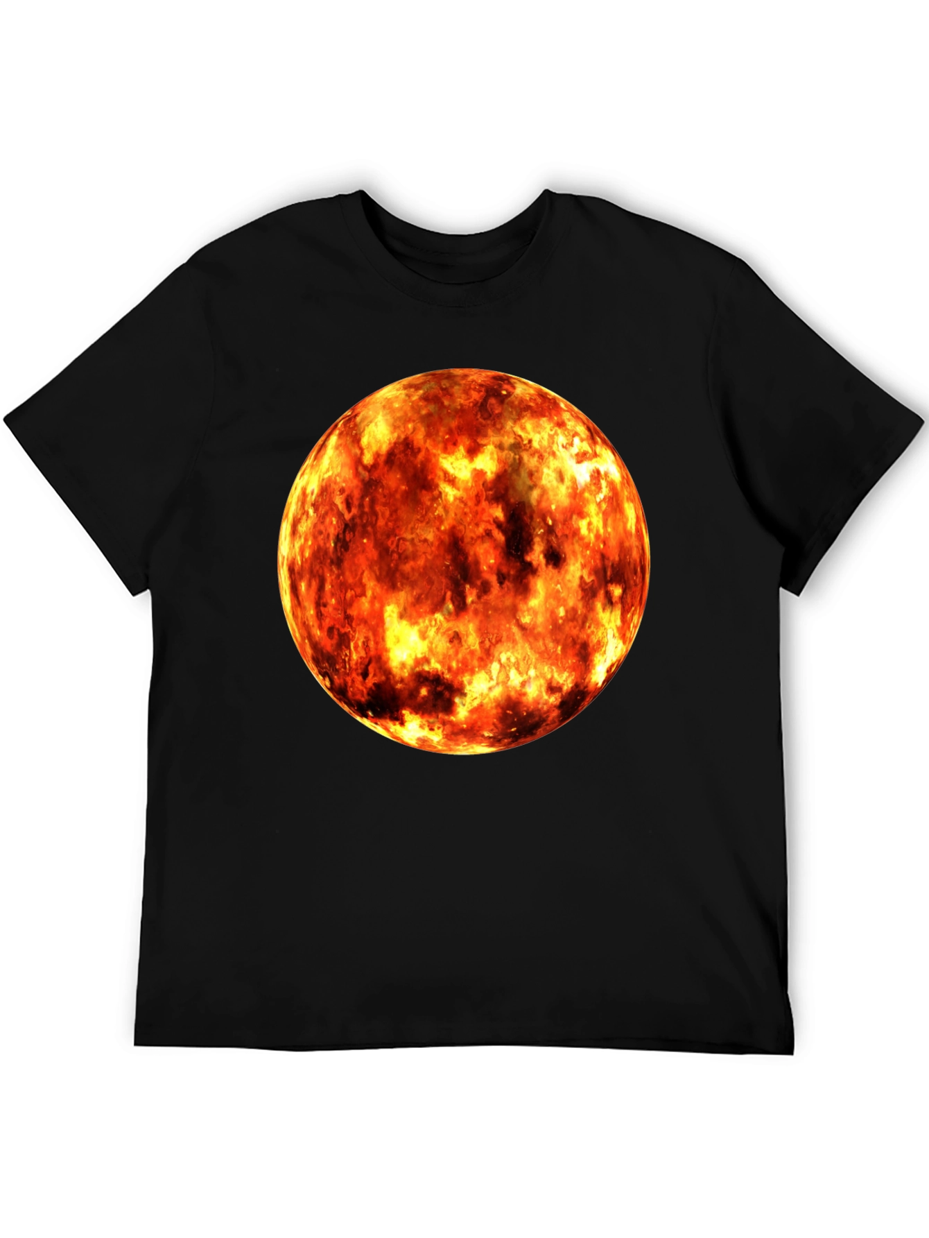 Fiery Planet Graphic Black T-Shirt