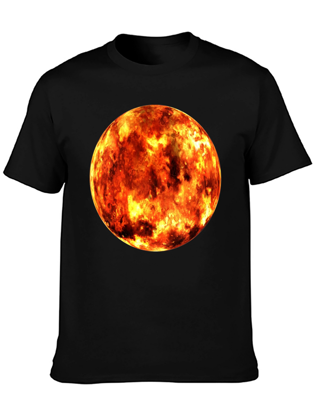 Fiery Planet Graphic Black T-Shirt