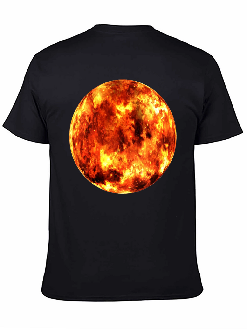 Fiery Planet Graphic Black T-Shirt