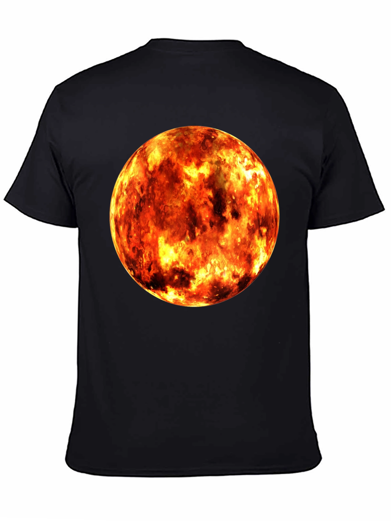 Fiery Planet Graphic Black T-Shirt
