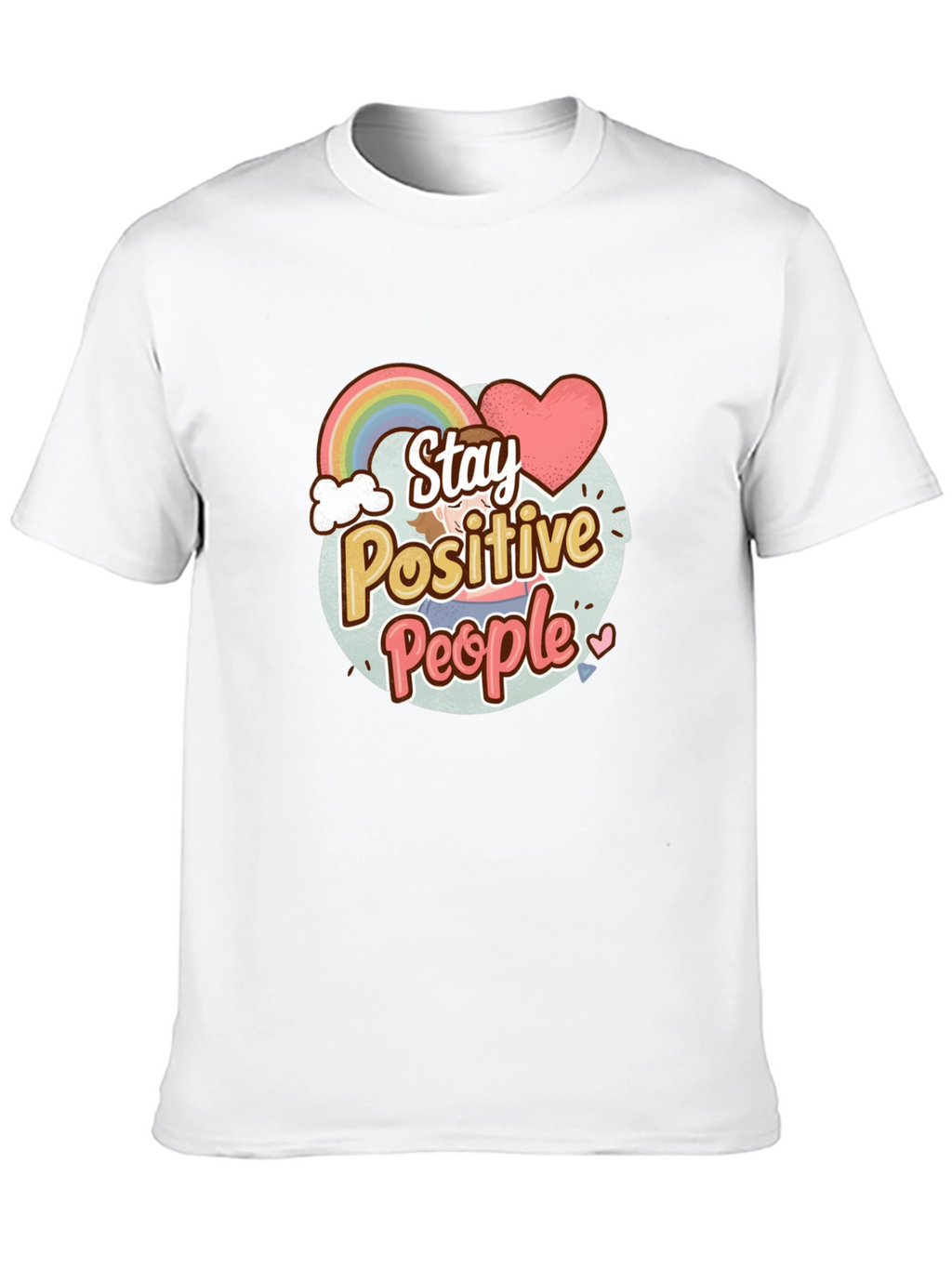 Stay Positive People Graphic Tee - Black