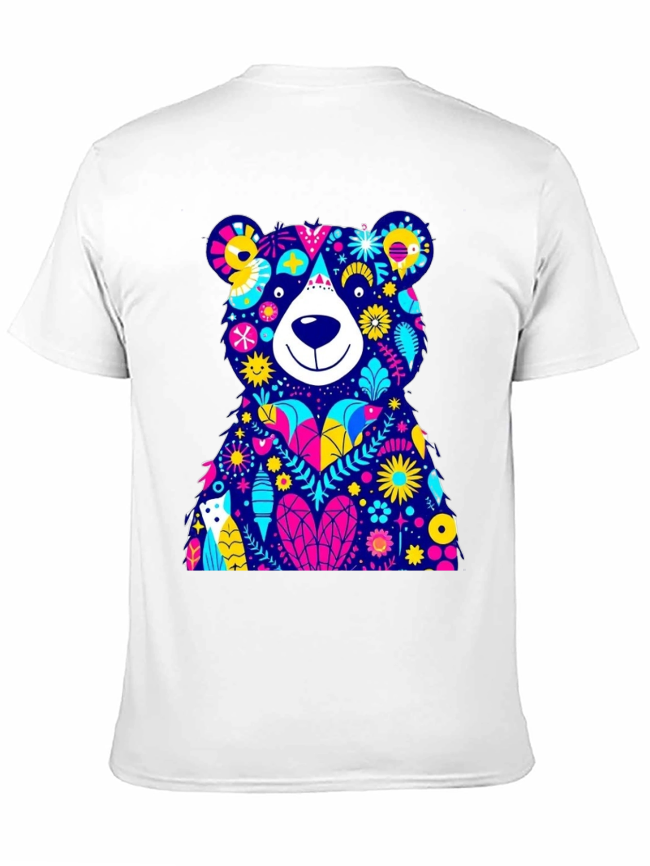 Floral Bear Graphic Tee - Soft Cotton