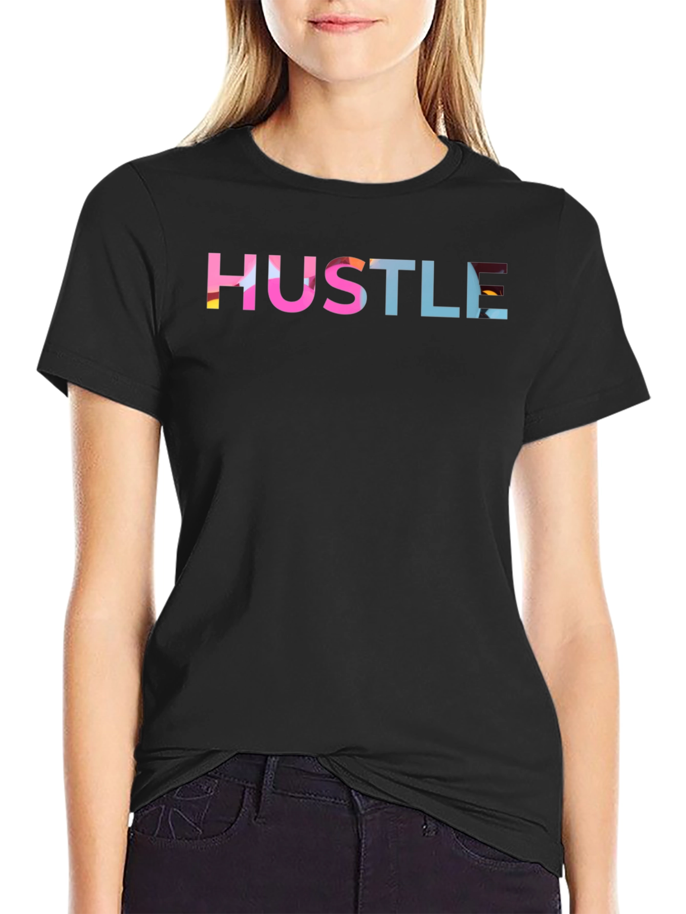 Hustle Graphic Print Black T-Shirt