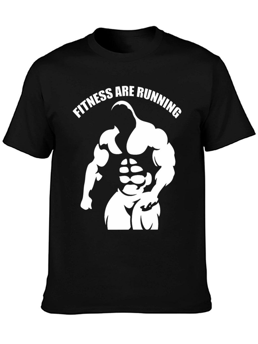 Fitness Are Running Gym Graphic Black T-Shirt