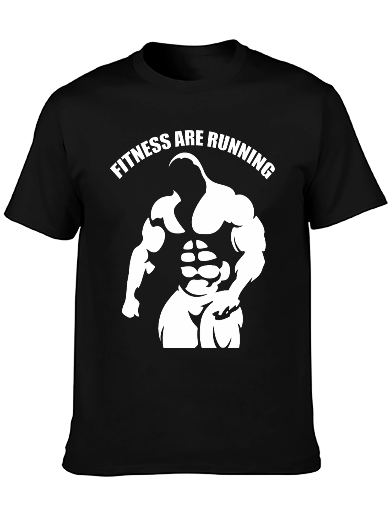 Fitness Are Running Gym Graphic Black T-Shirt