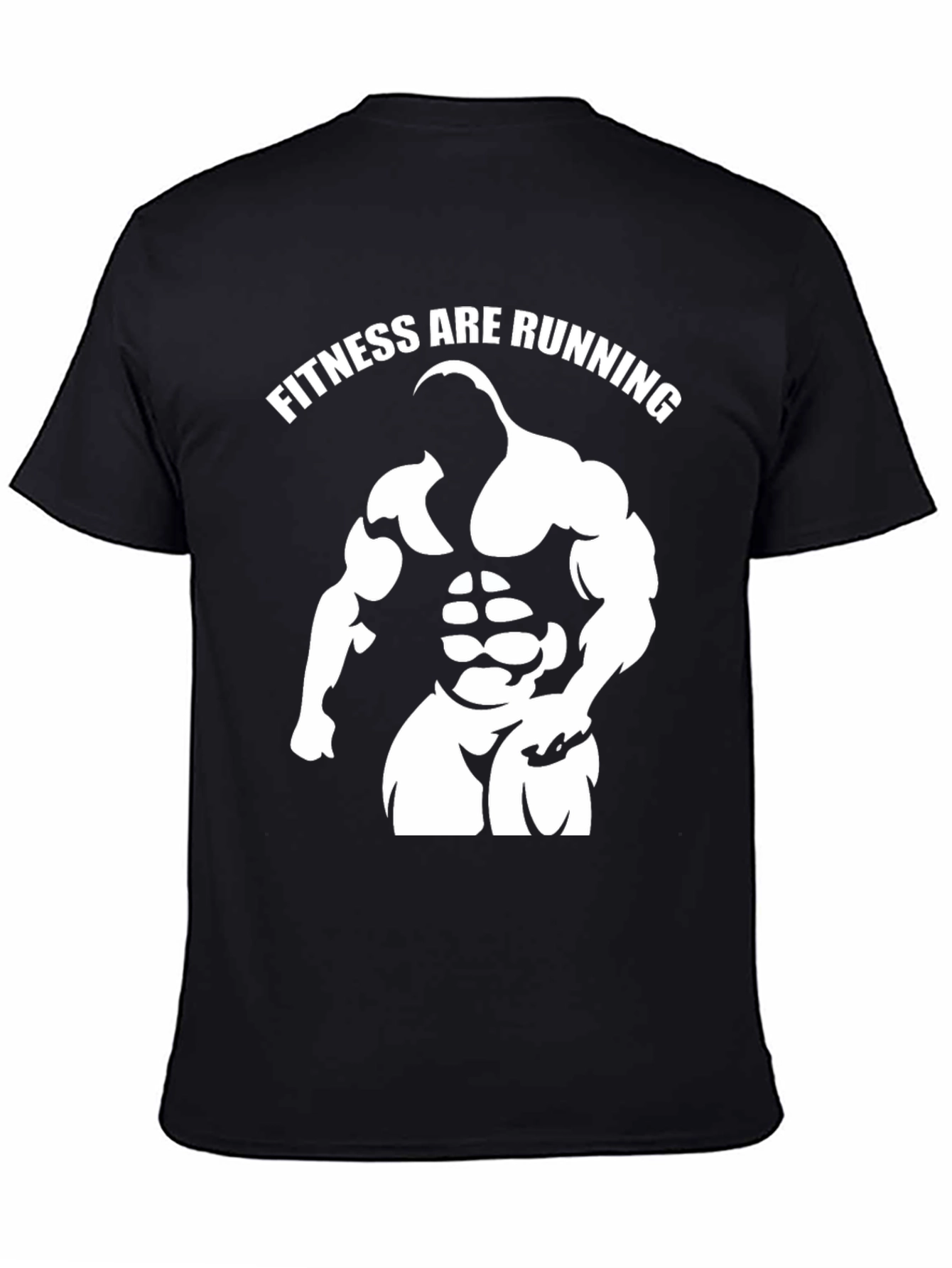 Fitness Are Running Gym Graphic Black T-Shirt