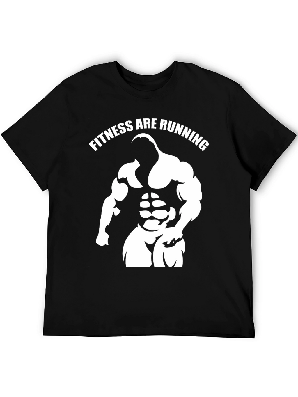 Fitness Are Running Gym Graphic Black T-Shirt
