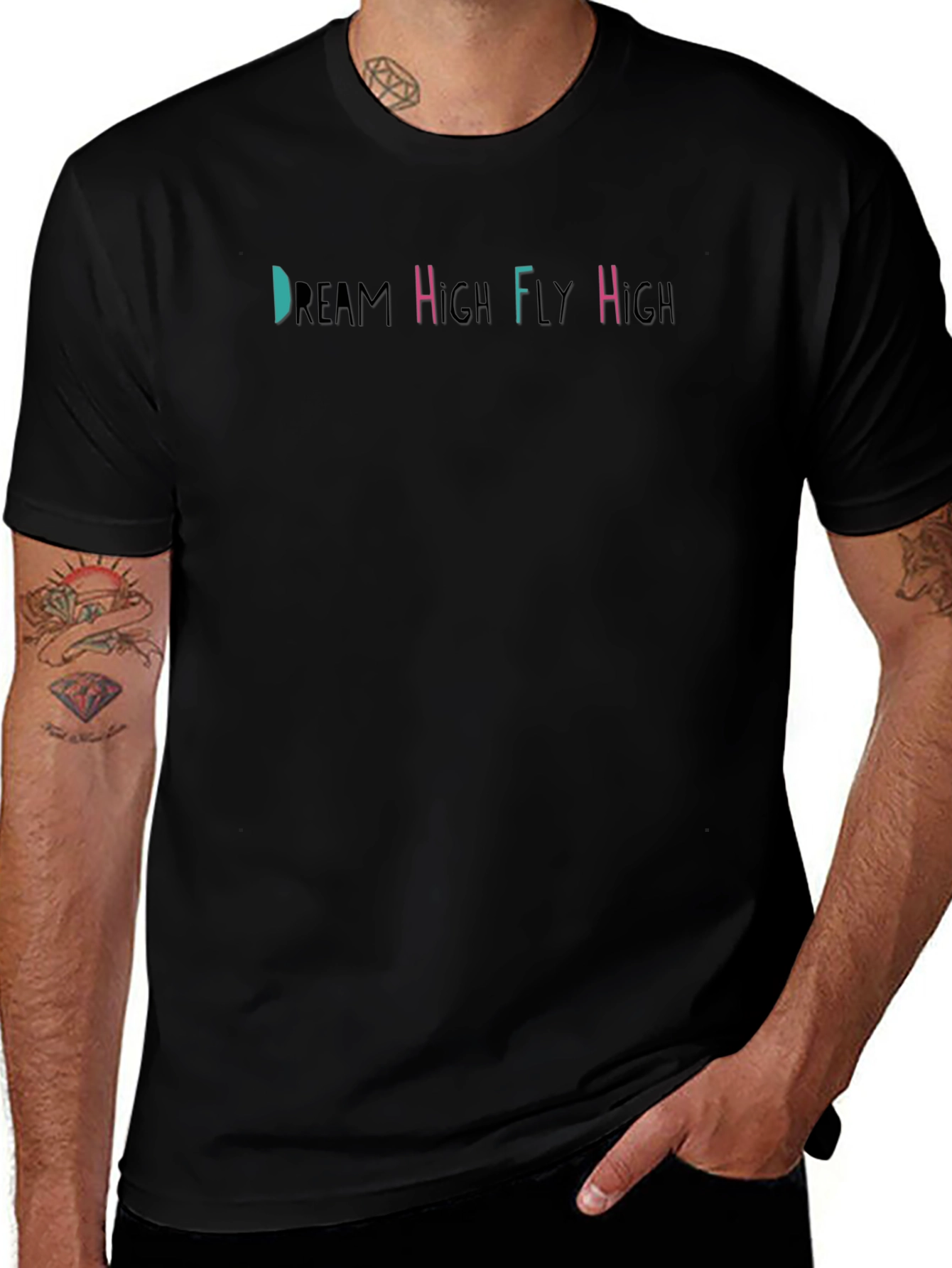 Dream High Fly High Graphic Tee - Black Cotton Blend