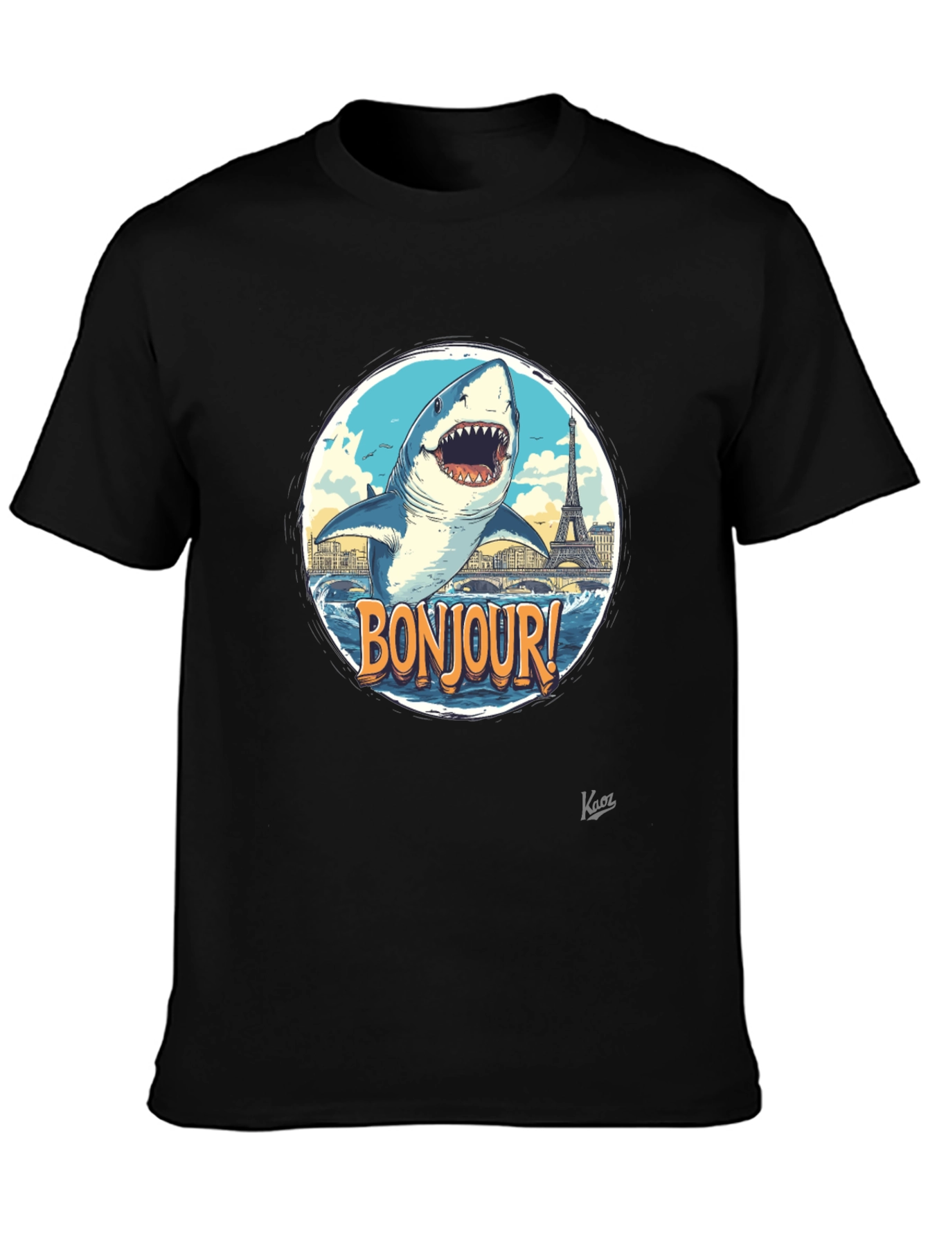 Bonjour Shark Graphic Tee - Paris Souvenir