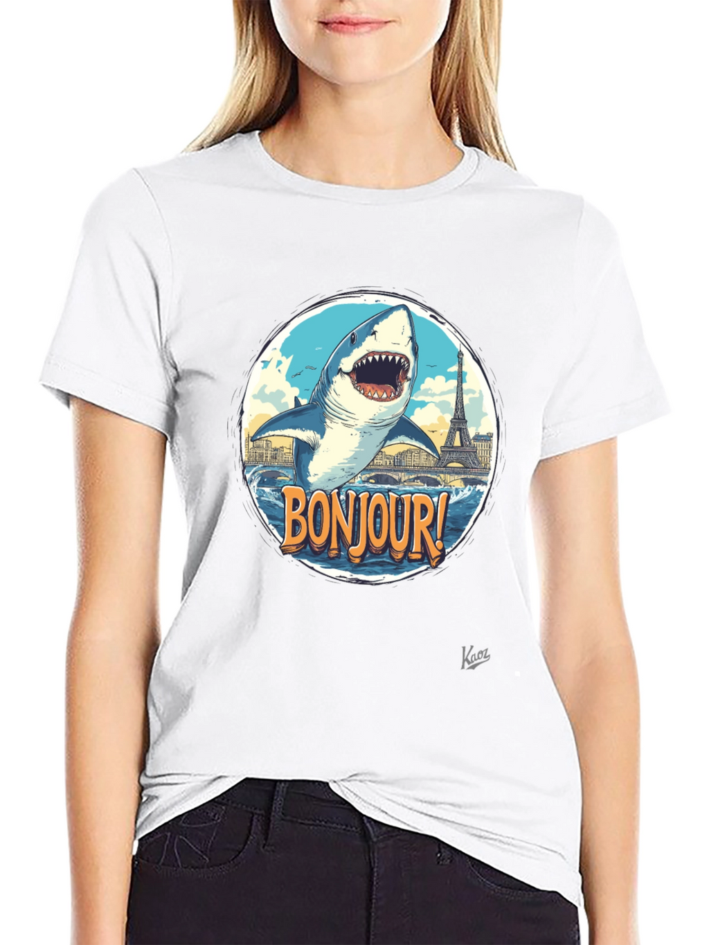 Bonjour Shark Graphic Tee - Paris Souvenir