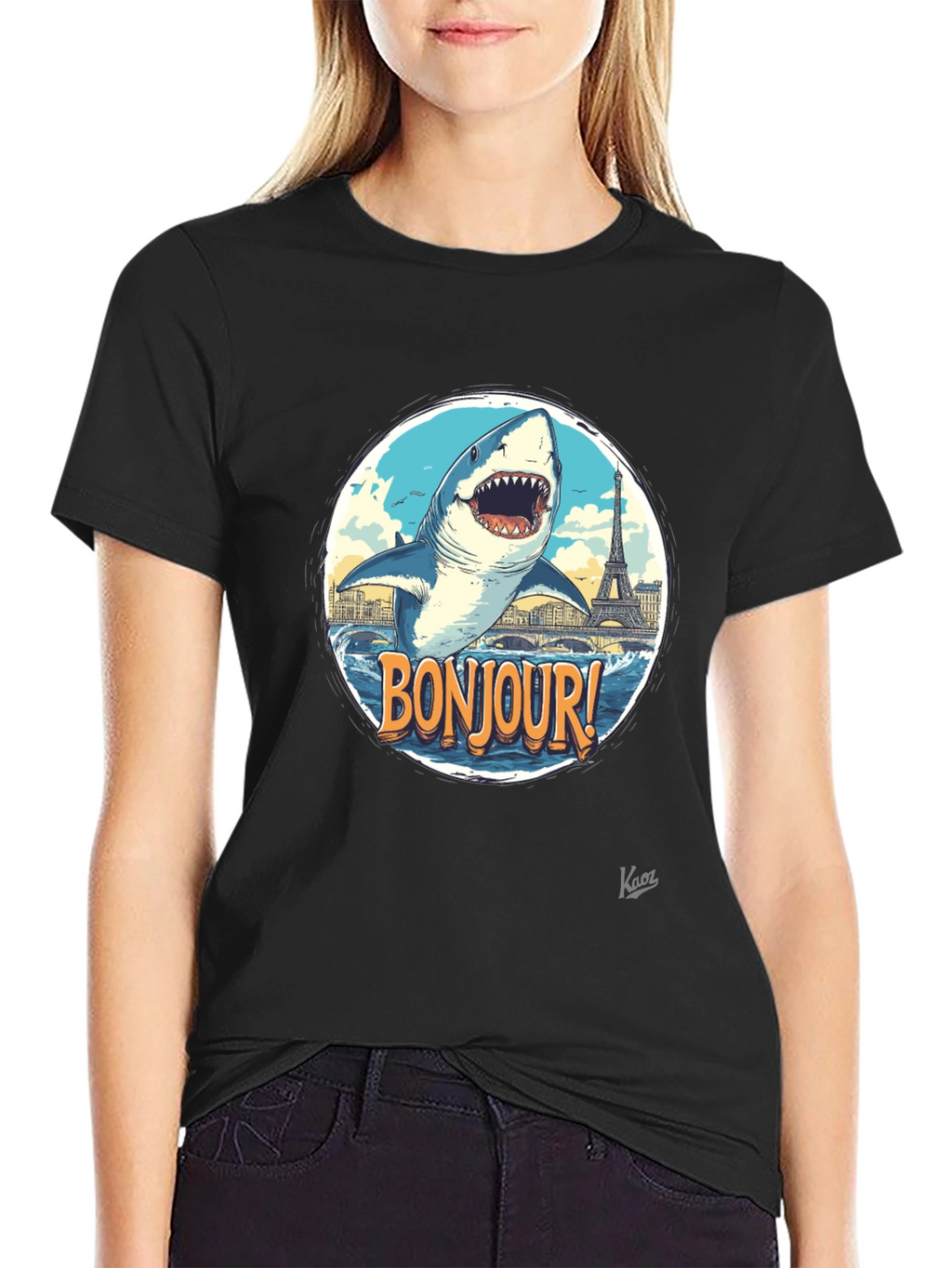 Bonjour Shark Graphic Tee - Paris Souvenir