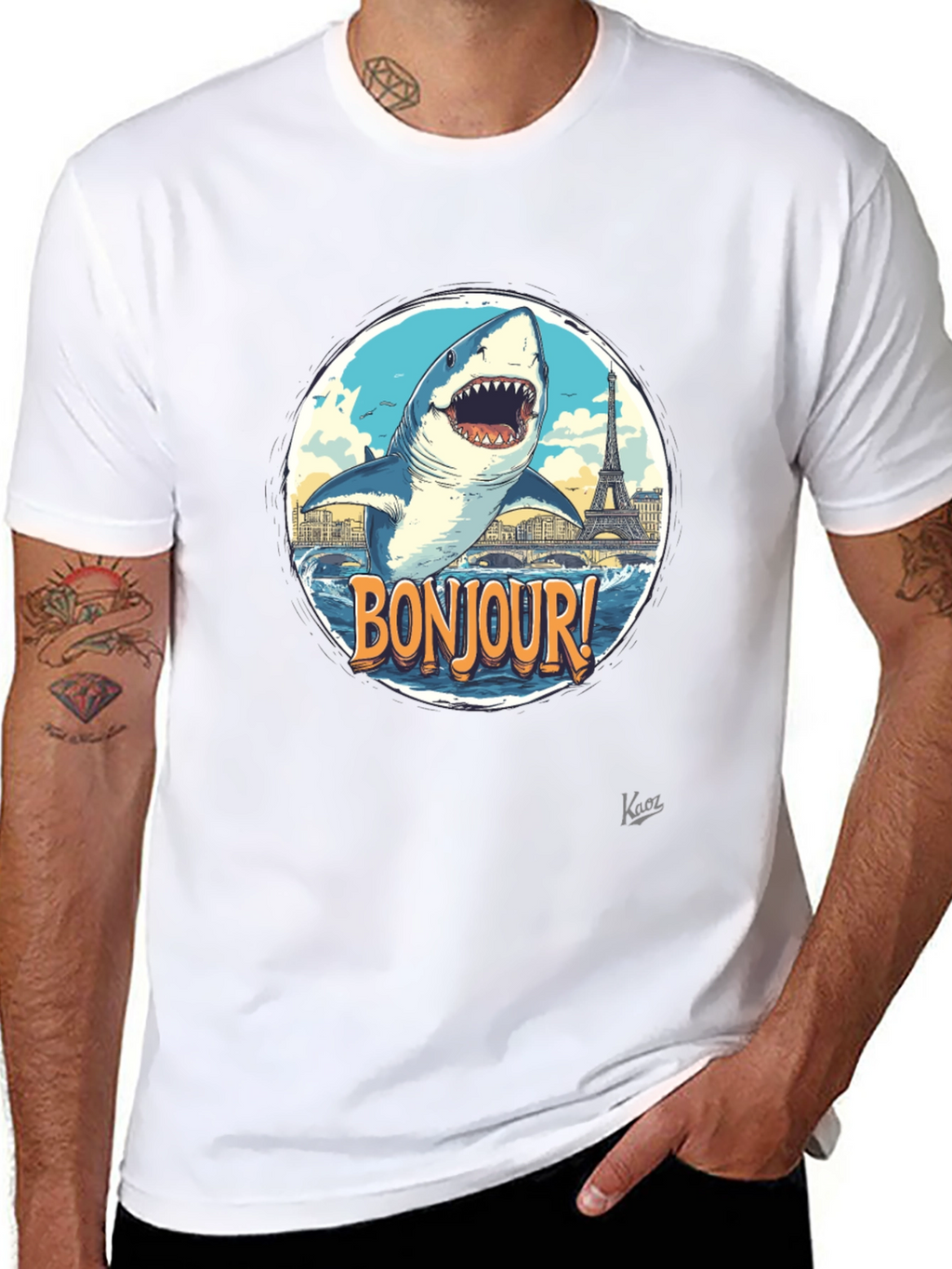 Bonjour Shark Graphic Tee - Paris Souvenir