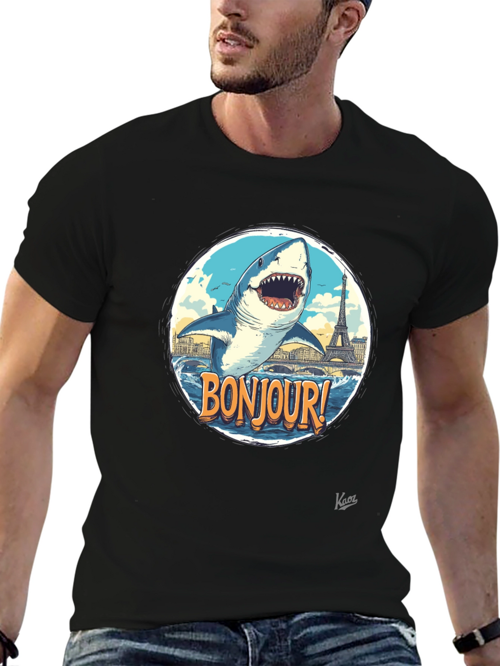 Bonjour Shark Graphic Tee - Paris Souvenir