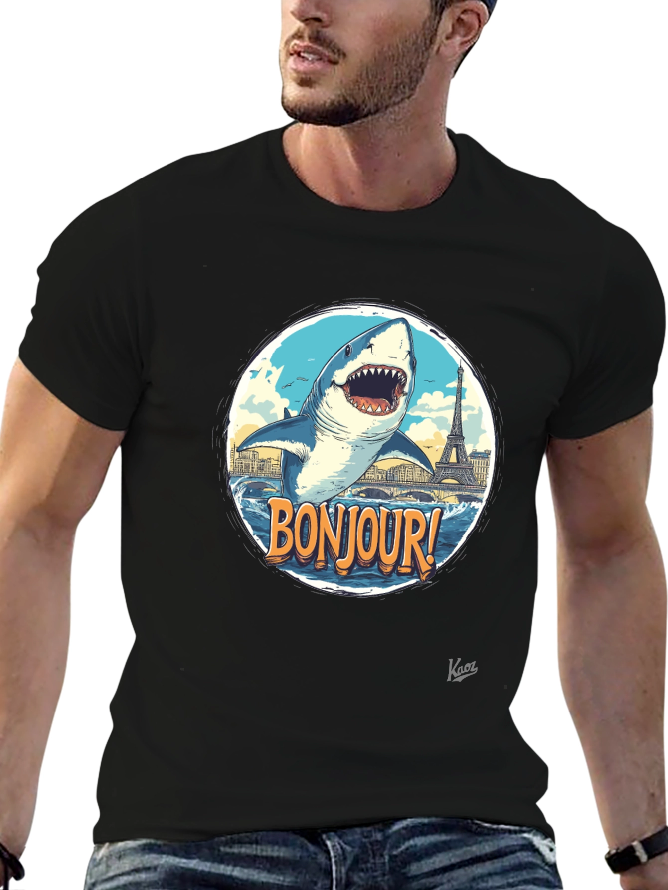 Bonjour Shark Graphic Tee - Paris Souvenir