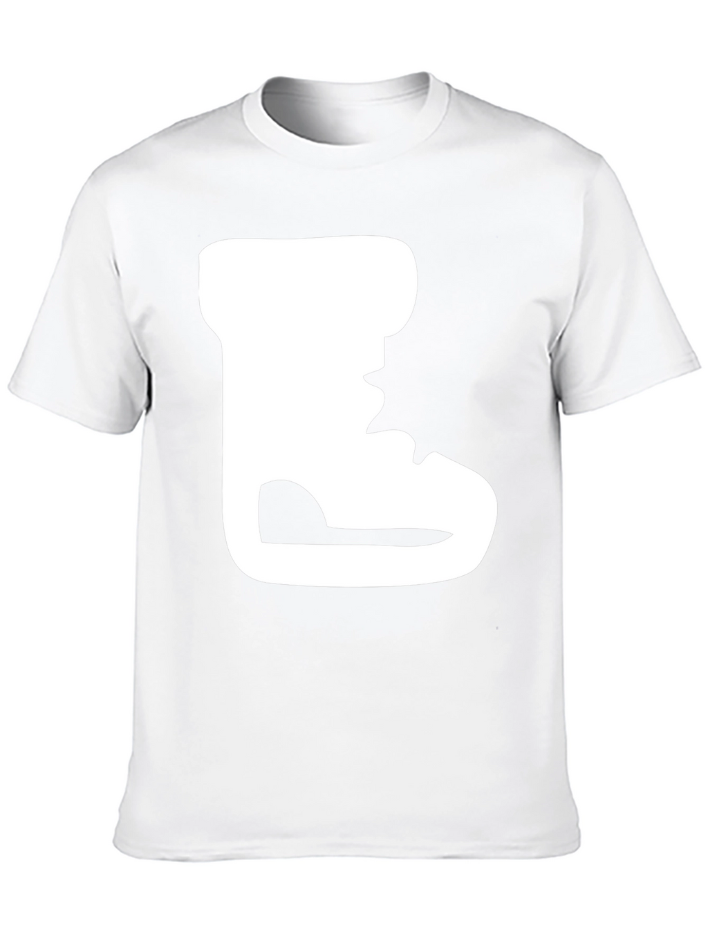 Black T-Shirt with White Boot Print