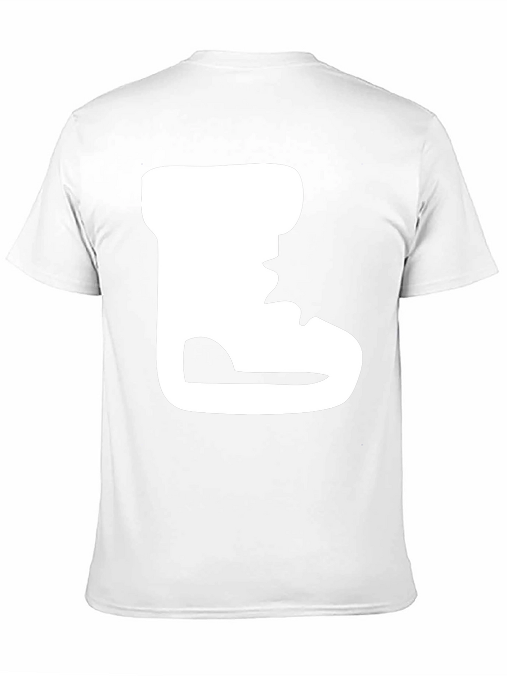 Black T-Shirt with White Boot Print