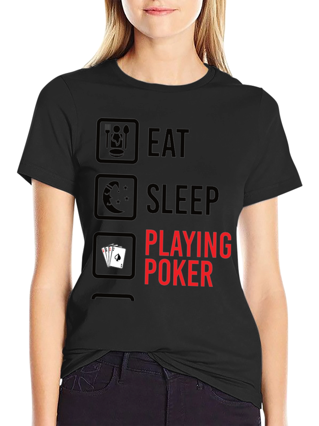 Eat Sleep Playing Poker Graphic T-Shirt