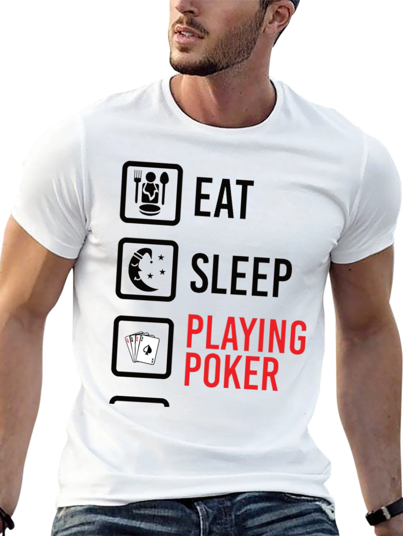Eat Sleep Playing Poker Graphic T-Shirt