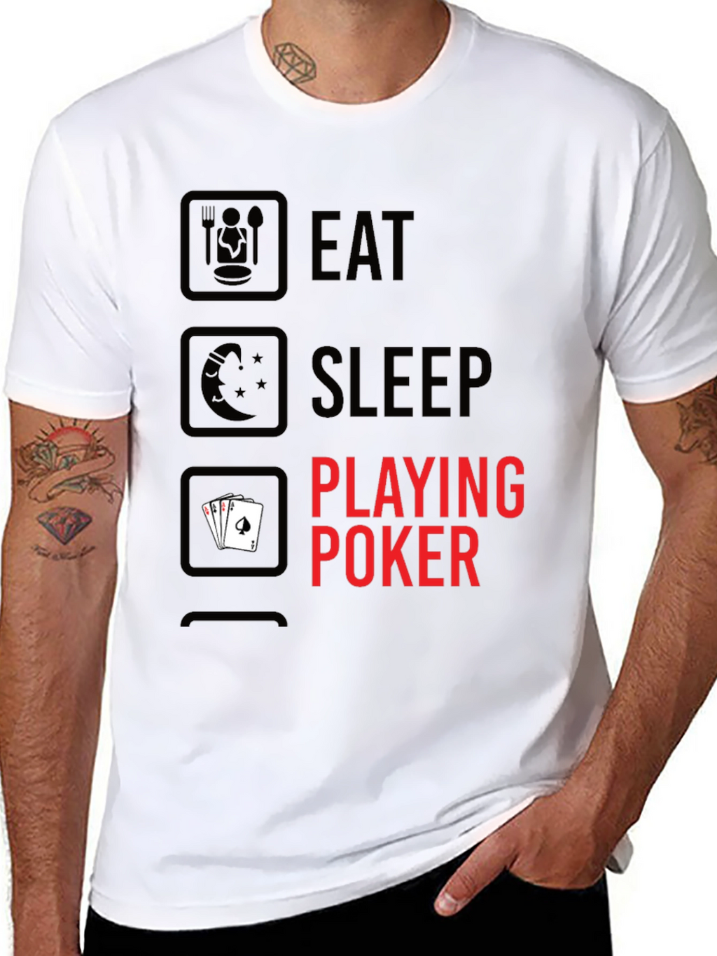 Eat Sleep Playing Poker Graphic T-Shirt