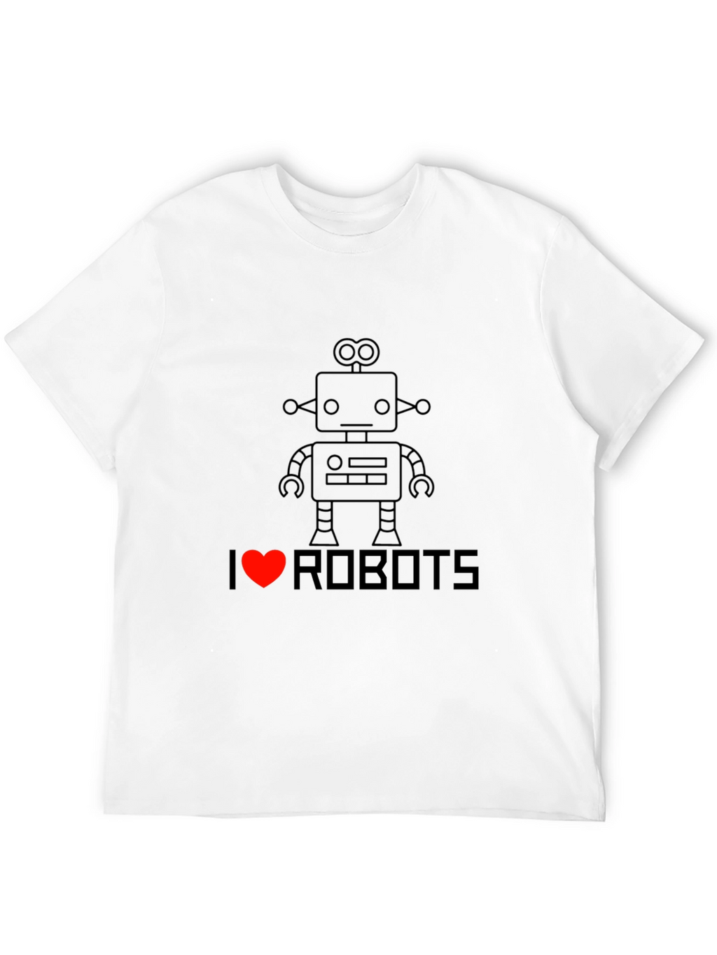 I Heart Robots T-Shirt - Black Graphic Tee