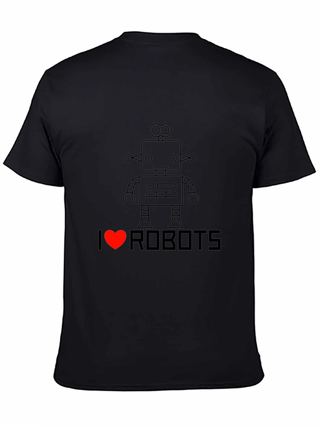 I Heart Robots T-Shirt - Black Graphic Tee