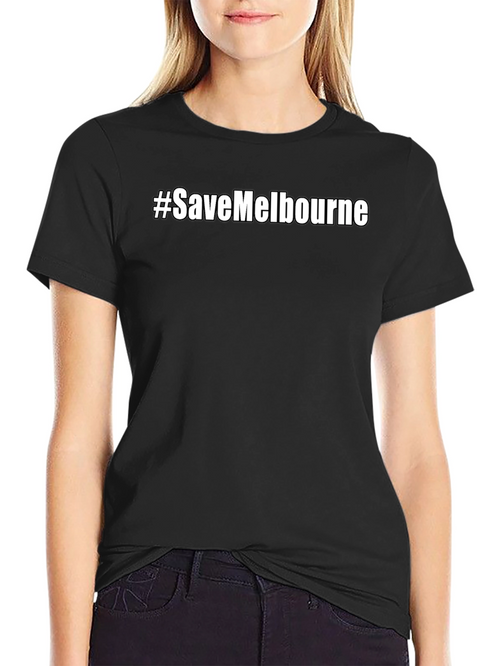 #SaveMelbourne Black Graphic T-Shirt