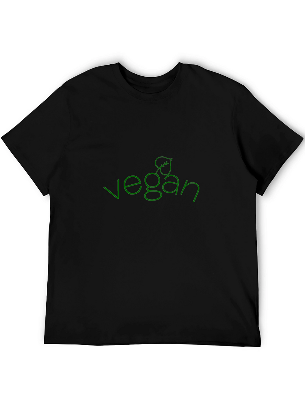 Vegan T-Shirt - Green Leaf Design