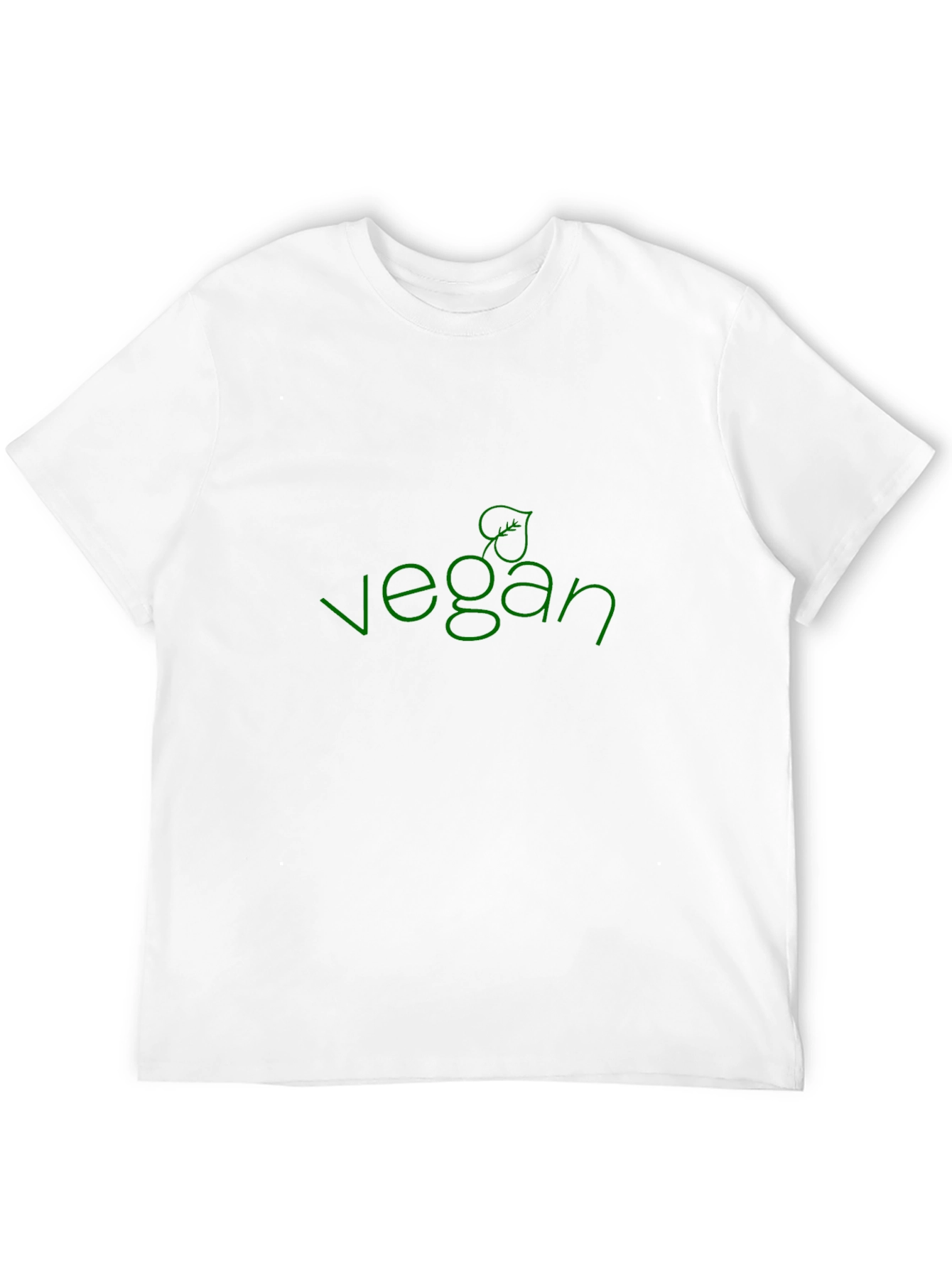 Vegan T-Shirt - Green Leaf Design