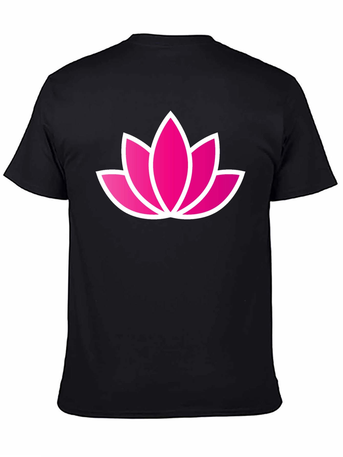 Lotus Flower Graphic Black T-Shirt