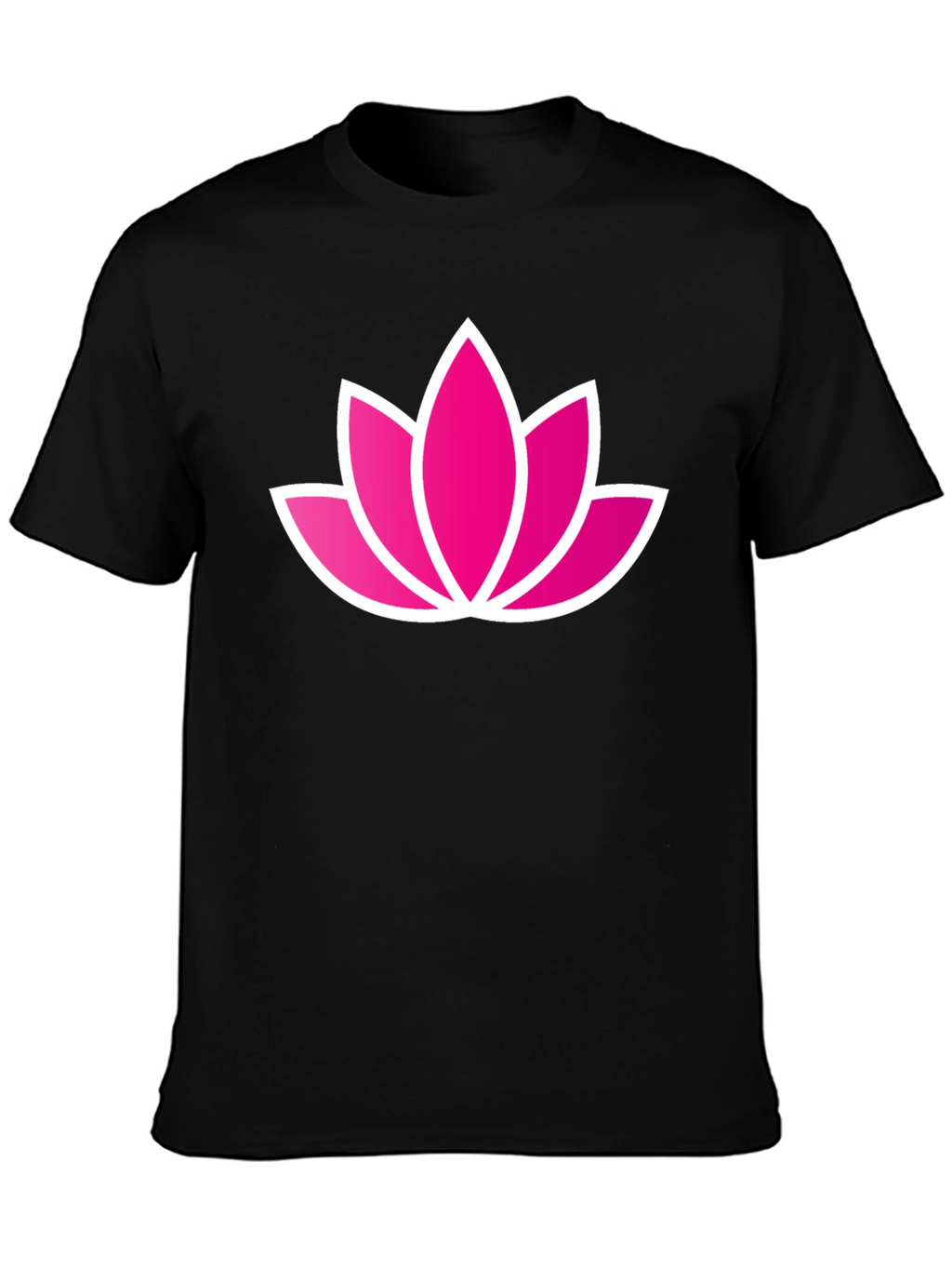 Lotus Flower Graphic Black T-Shirt