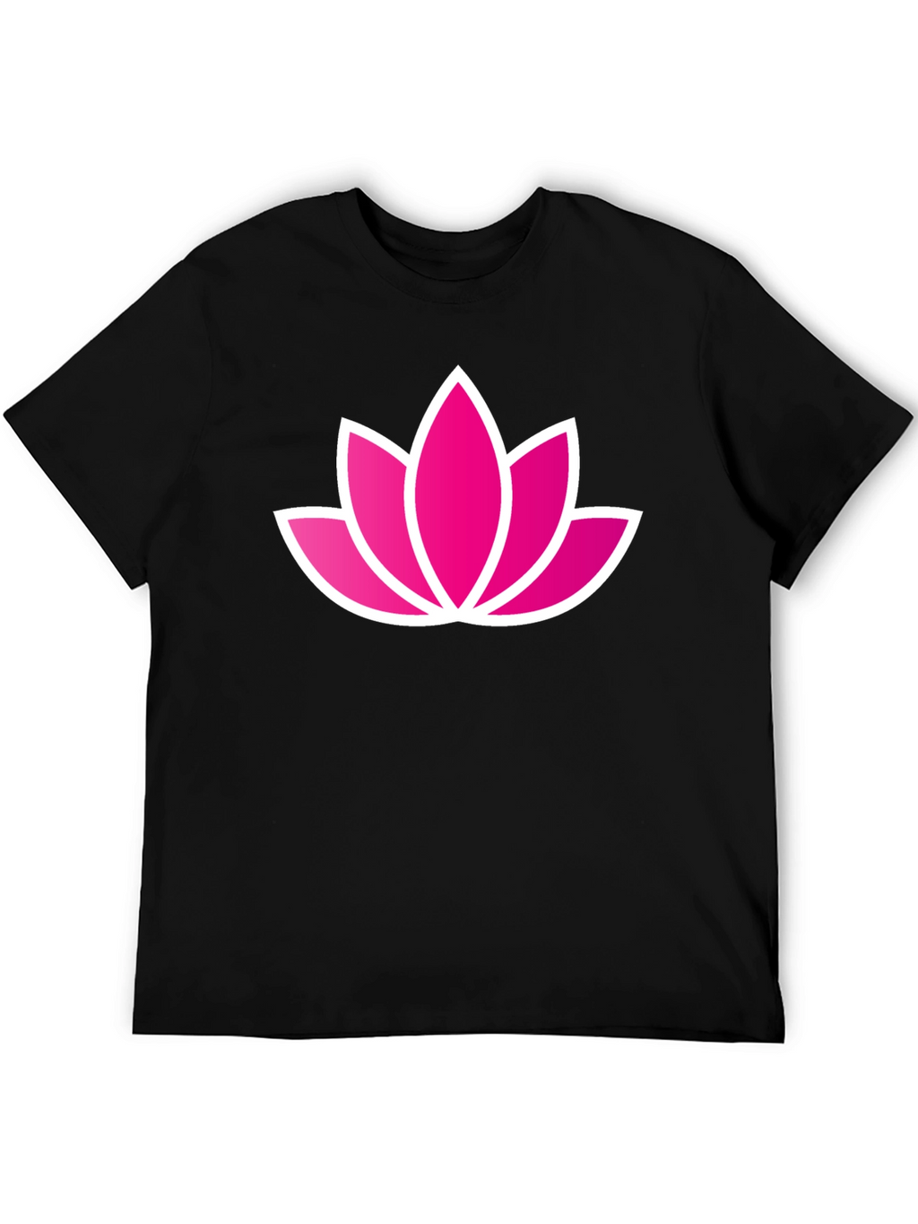 Lotus Flower Graphic Black T-Shirt