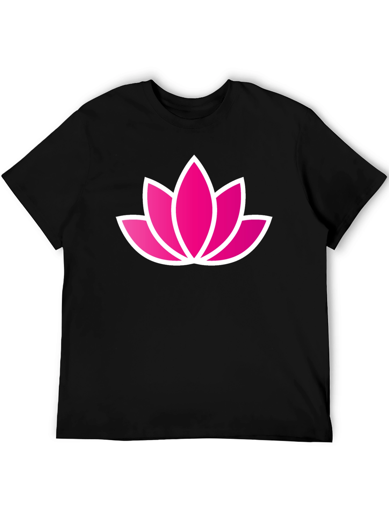 Lotus Flower Graphic Black T-Shirt