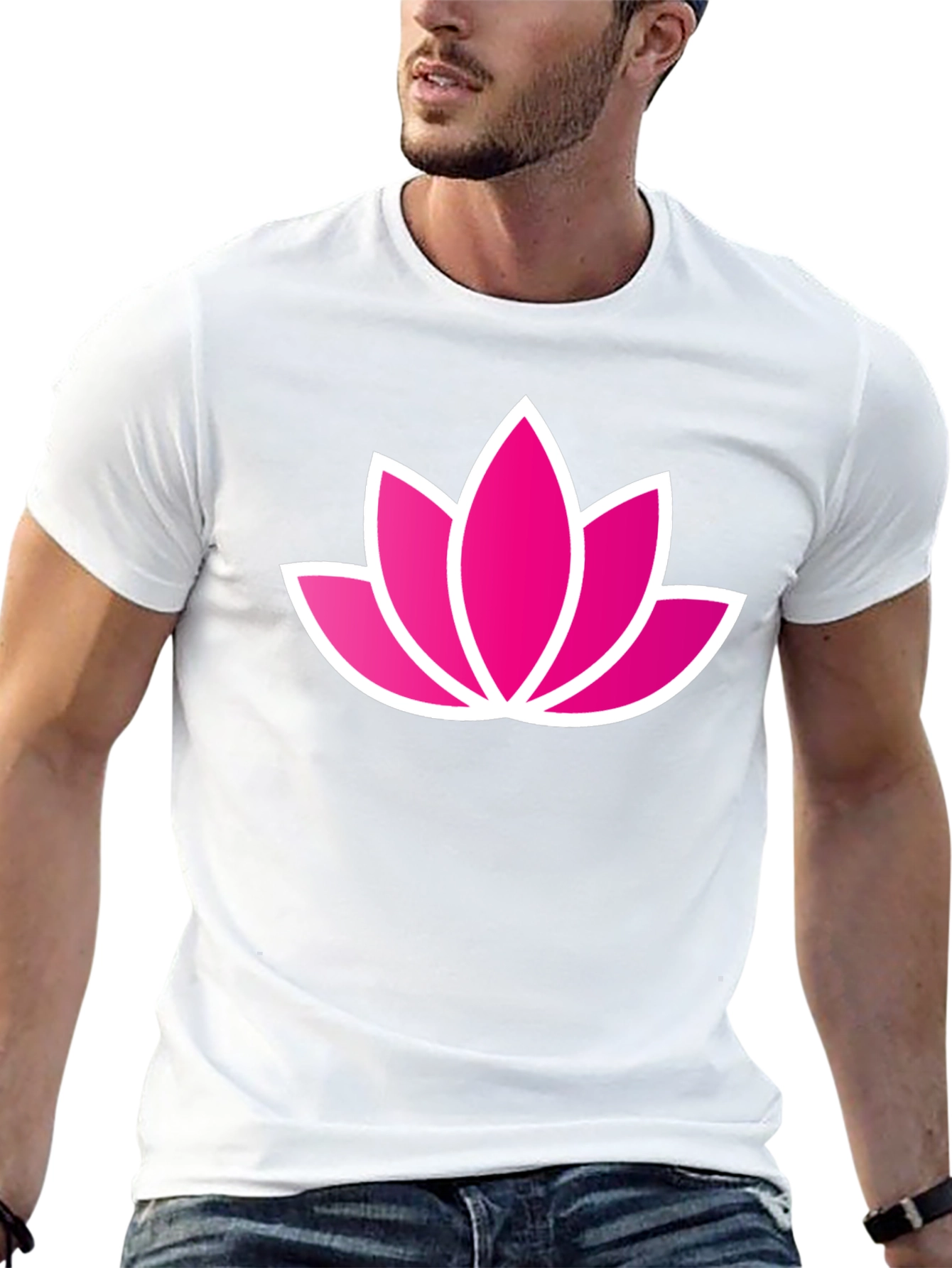 Lotus Flower Graphic Black T-Shirt