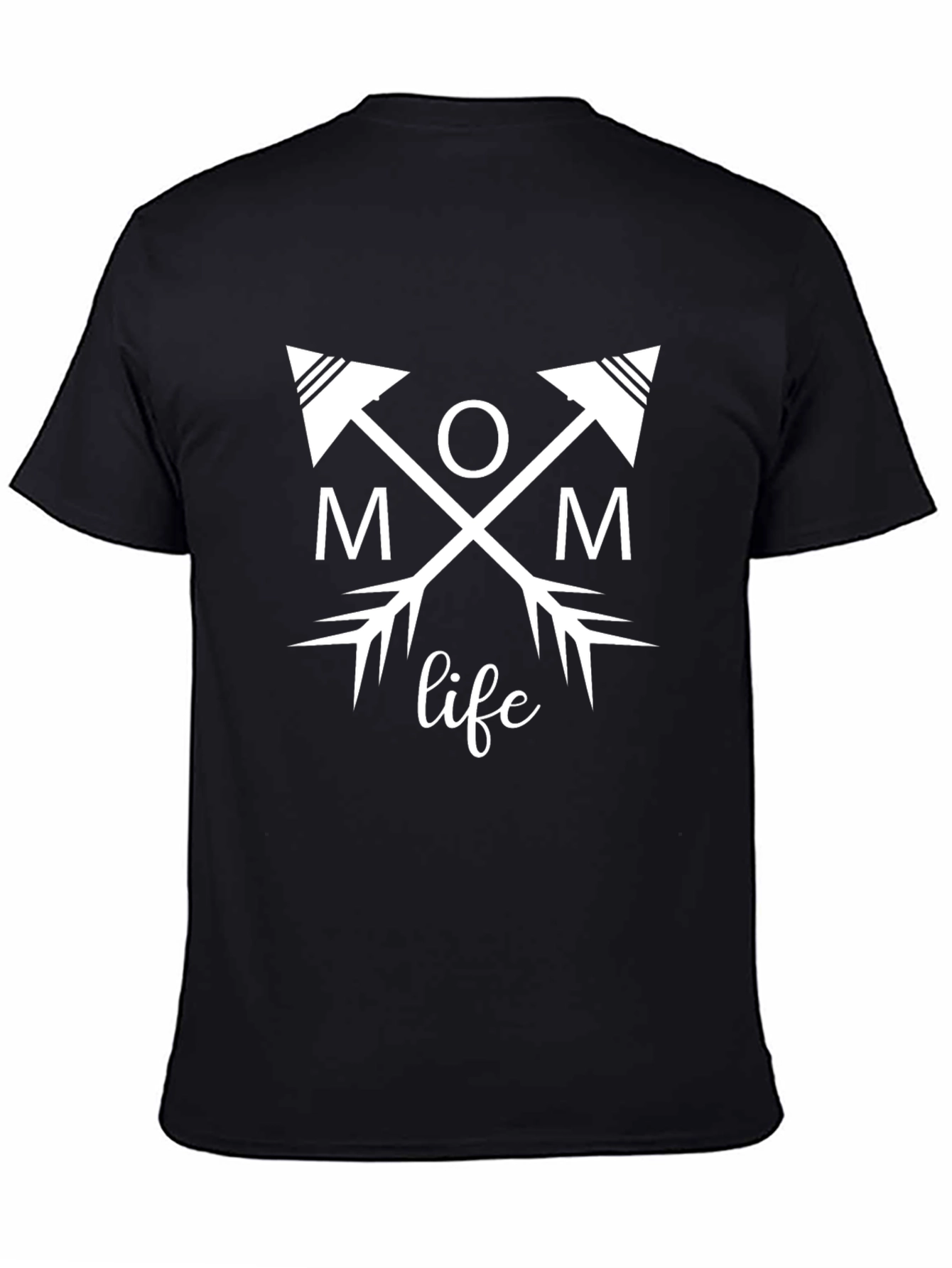 Mom Life Arrow Graphic T-Shirt - Black