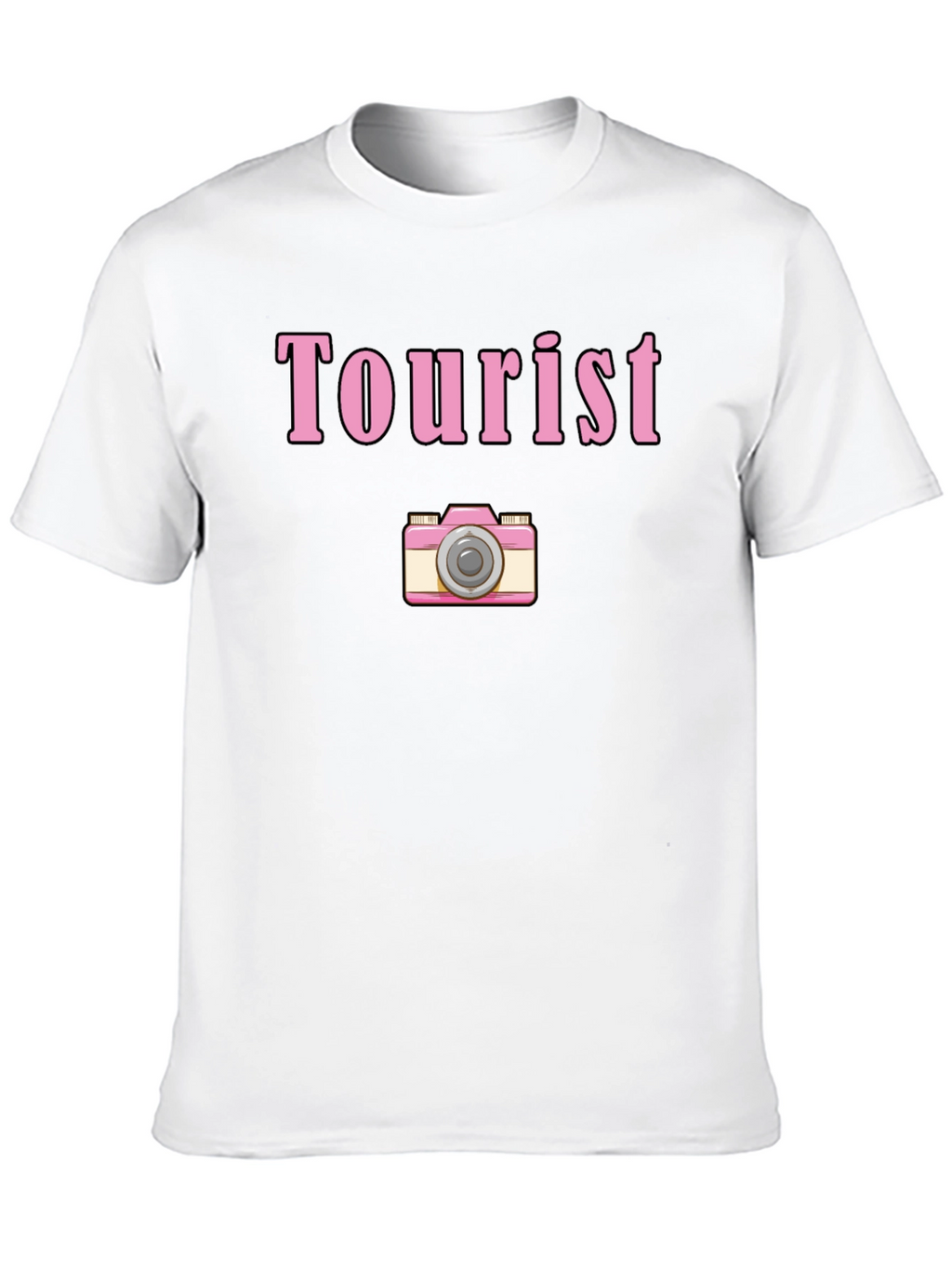 Tourist Camera Graphic Tee - Black Cotton Shirt
